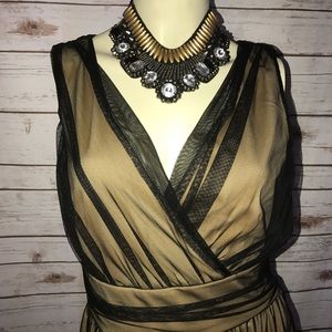 Newport News Black and Tan Lace evening gown 10